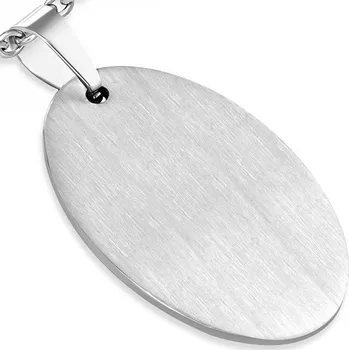 Přívěsek Šperky4U Ocelový přívěšek - matná destička ovál 25 x 35 mm - DR1204