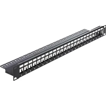 Switch Delock 43277 24 portů síťový patch panel 483 mm (19) nevybavený specifikací 1 U černá neosazený