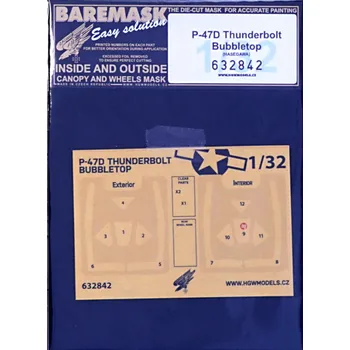 Plastikový model HGW 1/32 Mask P-47D Thunderbolt Bubbletop (HAS)