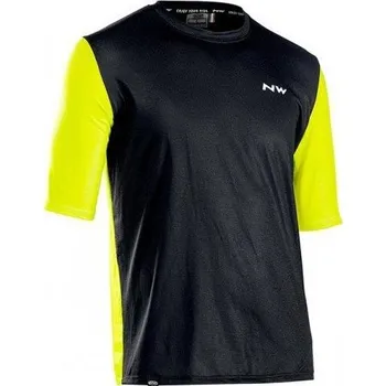 cyklistický dres Northwave pánský cyklo dres Xtrail Jersey Short Sleeve, Black/Lime Velikost XL