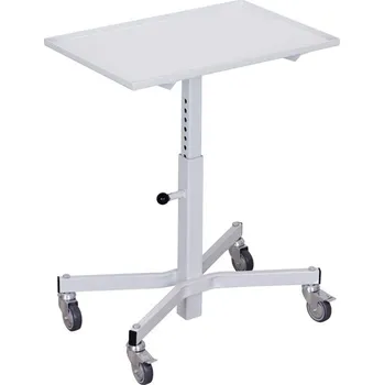 Plošinový vozík Pojízdný stojan na materiál VARIOfit, pevný, výška 535 - 810 mm, barva šedá RAL7035