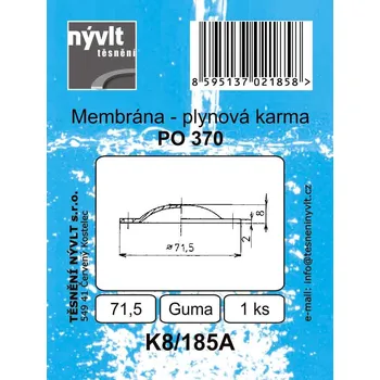 SADA - membrána plynové karmy MORA PO370 - K8/185A