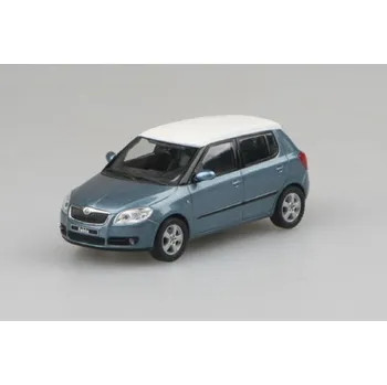 Plastikový model Abrex Škoda Fabia II (2006) - Šedá Satin metalíza s bílou střechou