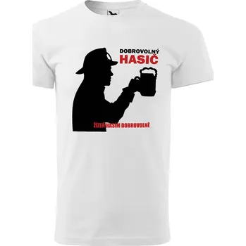 Tričko Dobrovolný hasič (pánské) (Velikost: 5XL, Barva trička: Bílá)