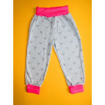 Arex, ČR Tenké rostoucí tepláčky s potiskem Barva: šedá+růžová, Velikost: 86