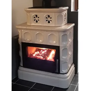 Krbová kamna ABX Karelie P kachlový sokl s výměníkem 10 kW - písková