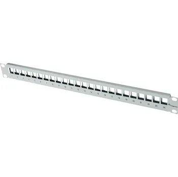 Switch Telegärtner 100021496 24 portů síťový patch panel 483 mm (19) CAT 6A 1 U šedobílá (RAL 7035) neosazený