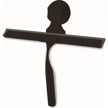 Sprchový držák Držák s koupelnovou stěrkou Compactor Bestlock Black s přísavkou - bez vrtání