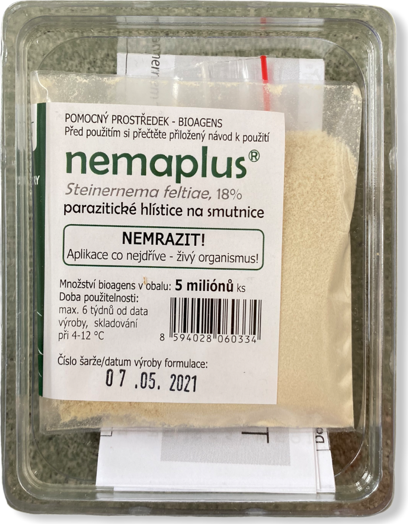 Nemaplus Steinernema feltiae - 5 mil. Hlístice Steinernema feltiae proti larvám smutnic na 10 m2
