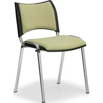 Konferenční čalouněná židle - chromovaná podnož, barva zelená