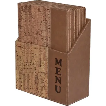 Securit Jídelní lístek Design A4, sada box 10ks Barva: design korek, Formát: A4, Štítek: Nápis "MENU"
