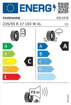 energetický štítek pneumatiky Continental PremiumContact 6 235/55 R17 103 W XL FR