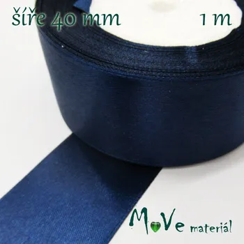 Stuha Stuha atlasová jednolící 40mm, 1m, námořnicky modrá