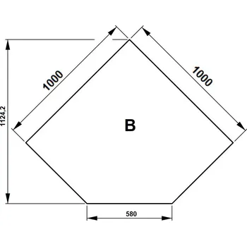 Haas+Sohn Sklo pod kamna B čiré 1000x1000x580 - tloušťka 6 mm