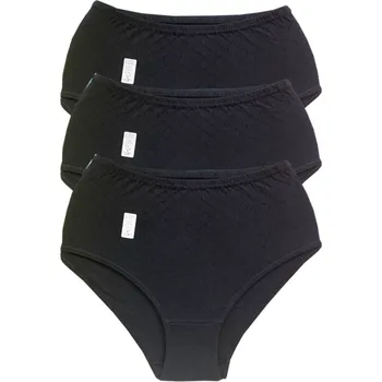 Dámské oblečení PeSaiL Dámské bavlněné kalhotky TU01 - 3ks Barva: Černá, Velikost: 9