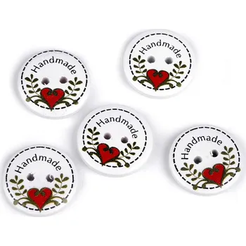 Knoflík Dřevěný dekorační knoflík Handmade, barva 1 bílá