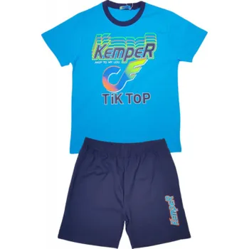 Chlapecké pyžamo KUGO CHLAPECKÉ PYŽAMO SVÍTICÍ VE TMĚ "TIK TOK TEMPER" Barva: šedý top, Velikost: 134