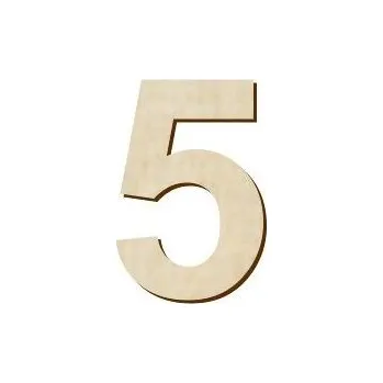 Pelisport Číslice 5 (2,5 cm) - 1 ks dřevěná 5 mm