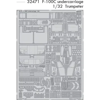 Plastikový model Eduard 1/32 F-100C undercarriage (TRUMPETER)