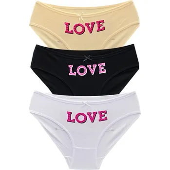 Kalhotky PeSaiL Dámské bavlněné kalhotky cottontang-HT668 - 3 ks Barva: Mix barva 2, Velikost: M