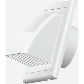 Domácí ventilátor Ukončovací článek kanálu horizontální, průměr 100 mm, s mřížkou a klapkou