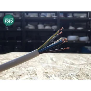 elektrický kabel Kabel CYSY H05VV-F 5Gx1.5 bílá PVC izolace slaněné licny ohebný vodič