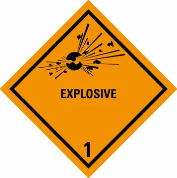 Značení ADR třída 1 - EXPLOSIVE samolepící vinylová fólie 100 x 100 mm