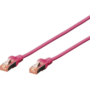 Datový kabel Digitus DK-1644-020/MG RJ45 síťové kabely, propojovací kabely CAT 6 S/FTP 2.00 m purpurová bez halogenů, kroucené páry 1 ks