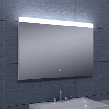 Zrcadlo Besteco LED Koupelnové Zrcadlo Slim s Nastavitelnou Barvou Světla, Horním Osvětlením a Dotykovým Spínačem 90x60 cm, Kód MLQ6900