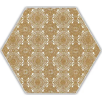 Shiny Lines gold heksagon inserto E - dlaždice šestihran dekor 17,1x19,8 bílá 157733