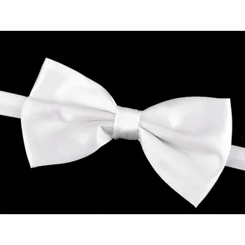 Saténový párty motýlek jednobarevný, barva 7 bílá mléčná