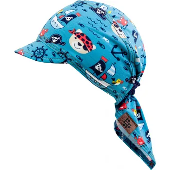 Šátek tyrkysový pirátský šátek s námořnickým potiskem