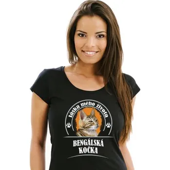STRIKER Dámské tričko bengálská kočka Barva: Černá, Velikost: XXL
