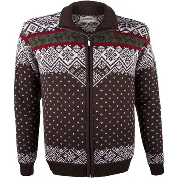 Pánský svetr KAMA L138 merino svetr, barva hnědá Velikost: M