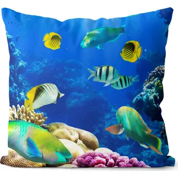 Dekorativní polštářek Foto polštář Mořské ryby 40x40 cm (Velikost: 40 x 40 cm)