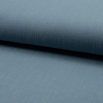 Mušelín/dvojitá gázovina denimová, š.140