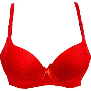 Dámské spodní prádlo Numberoplus Dámská podprsenka s puntíky Barva: Červená, Velikost: 80C