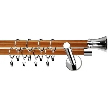 Garnýž Kovové garnýže dvouřadé moderní 19 a 19mm - třešeň