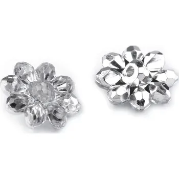 Knoflík Knoflík/ozdoba k našití, broušený květ, 12.7 mm