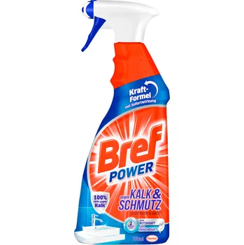 Čisticí prostředek do koupelny Bref Power Kalk & Schmutz odstraňovač vodního kamene, rzi a nečistot ve spreji 750 ml