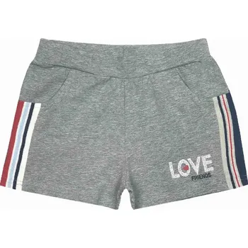 Chlapecké kraťasy Dívčí kraťasy - KUGO S3229, světle šedý melír Barva: Světle šedý melír, Velikost: 146
