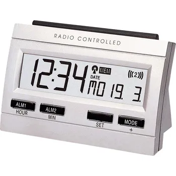 Budík Techno Line 02991 DCF budík stříbrná časů buzení 2