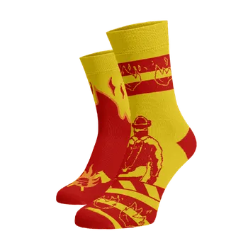 Dámské ponožky Veselé hasičské ponožky Žlutá Bavlna 42-44
