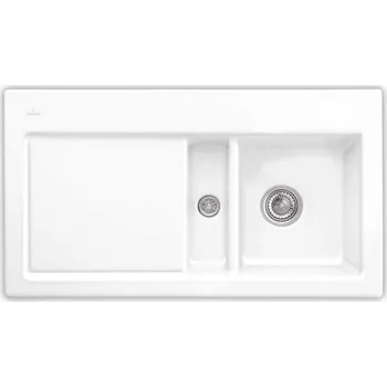 Keramický dřez VILLEROY & BOCH - Keramický dřez Subway 60 White alpin nástavný 1000 x 510 bez excentru 671201R1