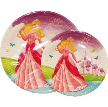 Party nádobí Papírový talíř - Princezna, velký 8 ks