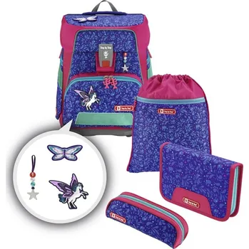 Školní batoh Hama 183694 Školní aktovka e- Space-5-dílný set, Step by Step s elektronicky nastavitelným bederákem, Pegas