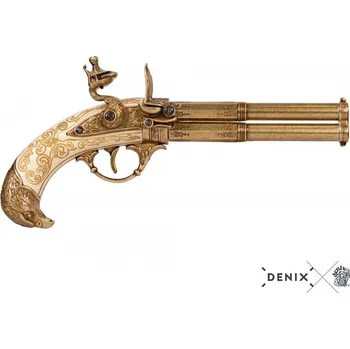 Replika zbraně Denix | Dvojhlavňová pistole s křesadlovým zámkem