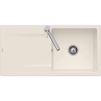 Keramický dřez VILLEROY & BOCH - Keramický dřez Siluet 60 Ivory nástavný 1000 x 510 bez excentru 333601FU