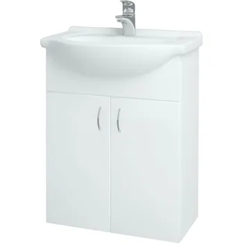 Koupelnový nábytek Dřevojas - Umyvadlová skříňka PLUTO SZD2 60 - N01 Bílá lesk / N01 Bílá lesk 52334