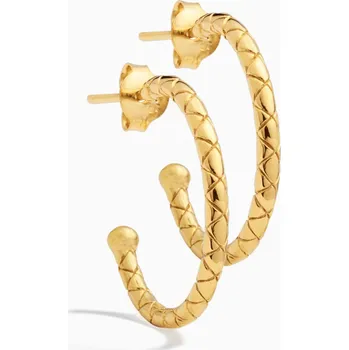 Náušnice ELINE ROSINA Pozlacené kruhové náušnice s jemným vzorem